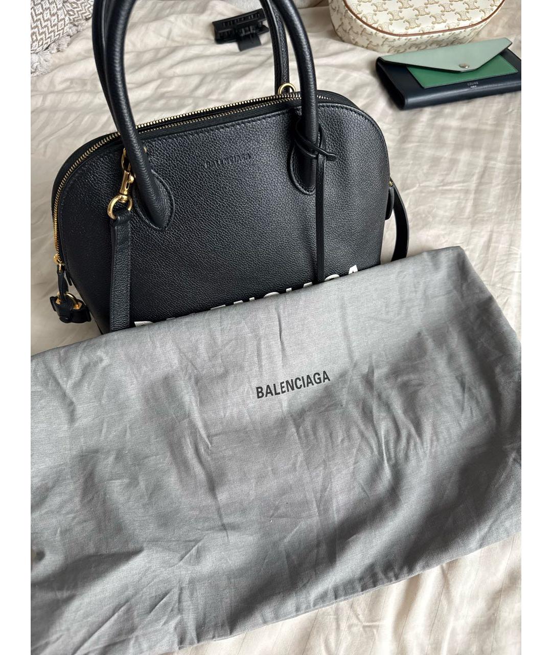 BALENCIAGA Черная кожаная сумка с короткими ручками, фото 6