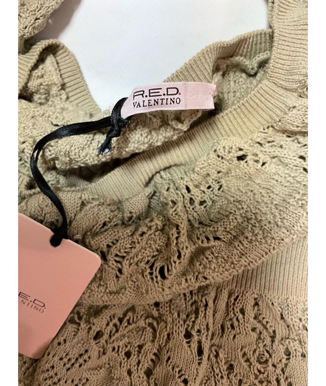 RED VALENTINO Бежевая хлопковая майка, фото 3