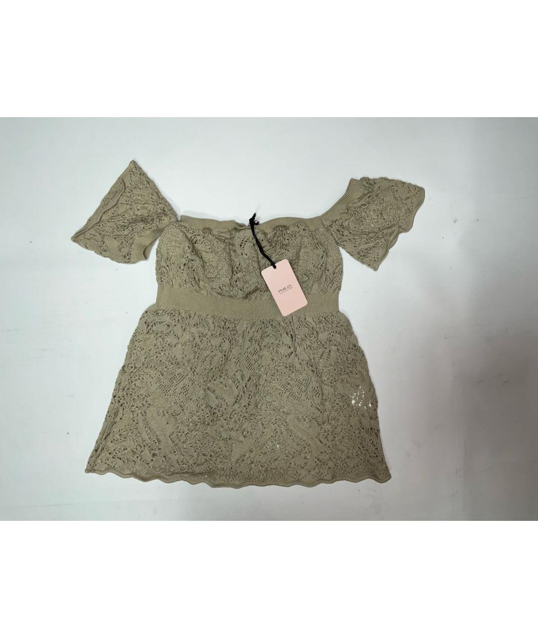 RED VALENTINO Бежевая хлопковая майка, фото 5