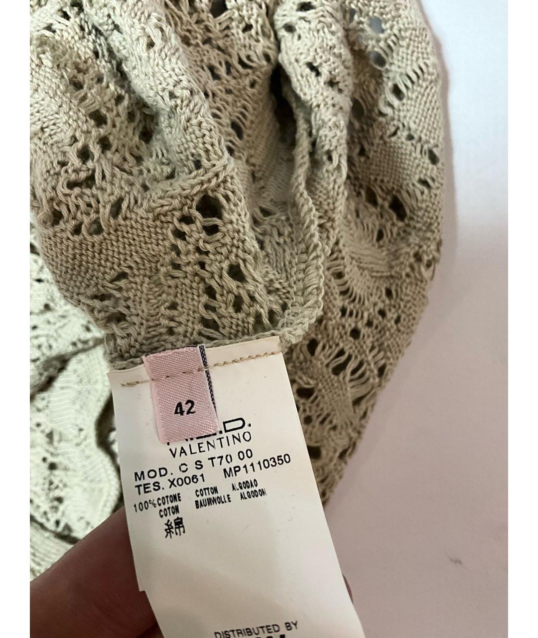 RED VALENTINO Бежевая хлопковая майка, фото 4