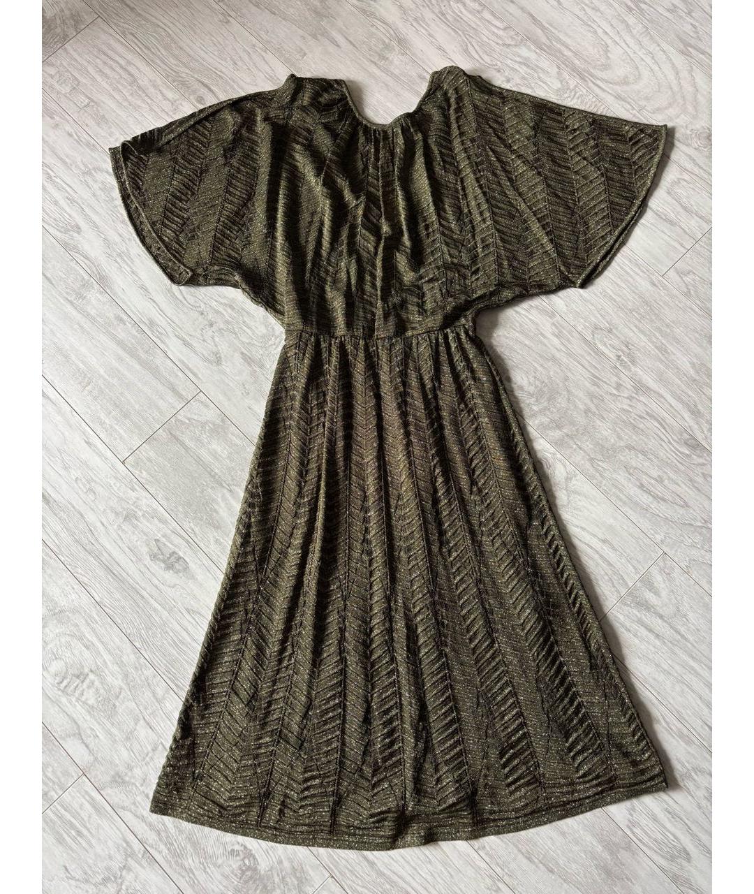 MISSONI Хаки полиамидовое повседневное платье, фото 6