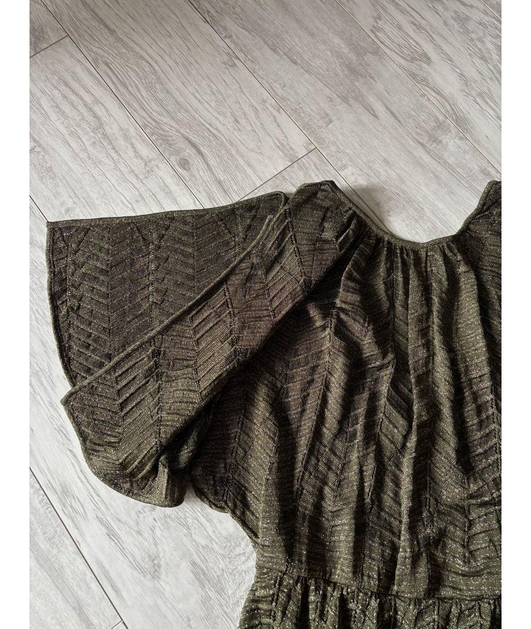 MISSONI Хаки полиамидовое повседневное платье, фото 4