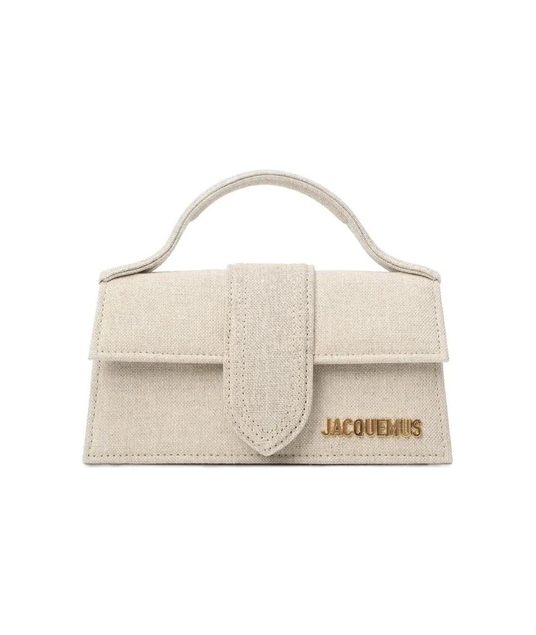 JACQUEMUS Бежевая хлопковая сумка с короткими ручками, фото 1