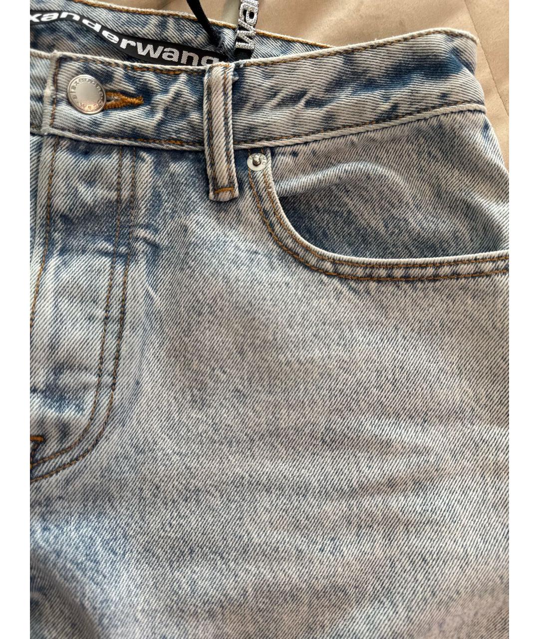 ALEXANDER WANG Голубые хлопковые прямые джинсы, фото 4