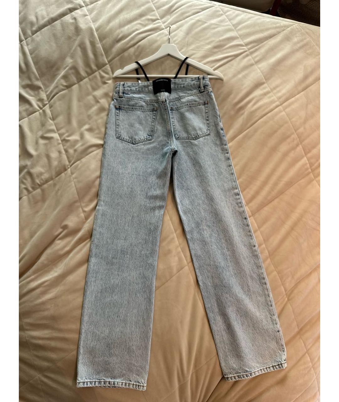 ALEXANDER WANG Голубые хлопковые прямые джинсы, фото 2