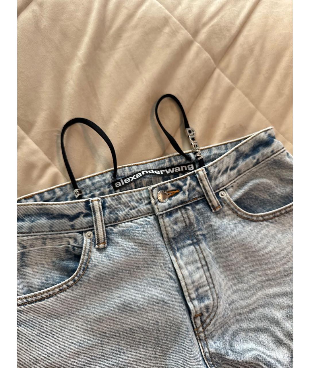 ALEXANDER WANG Голубые хлопковые прямые джинсы, фото 3