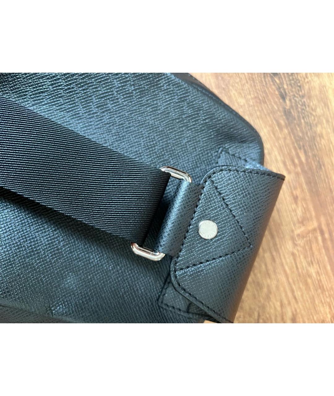 LOUIS VUITTON Черная кожаная сумка на плечо, фото 6