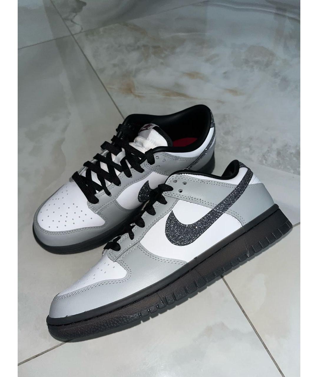 NIKE Серые кожаные кроссовки, фото 5