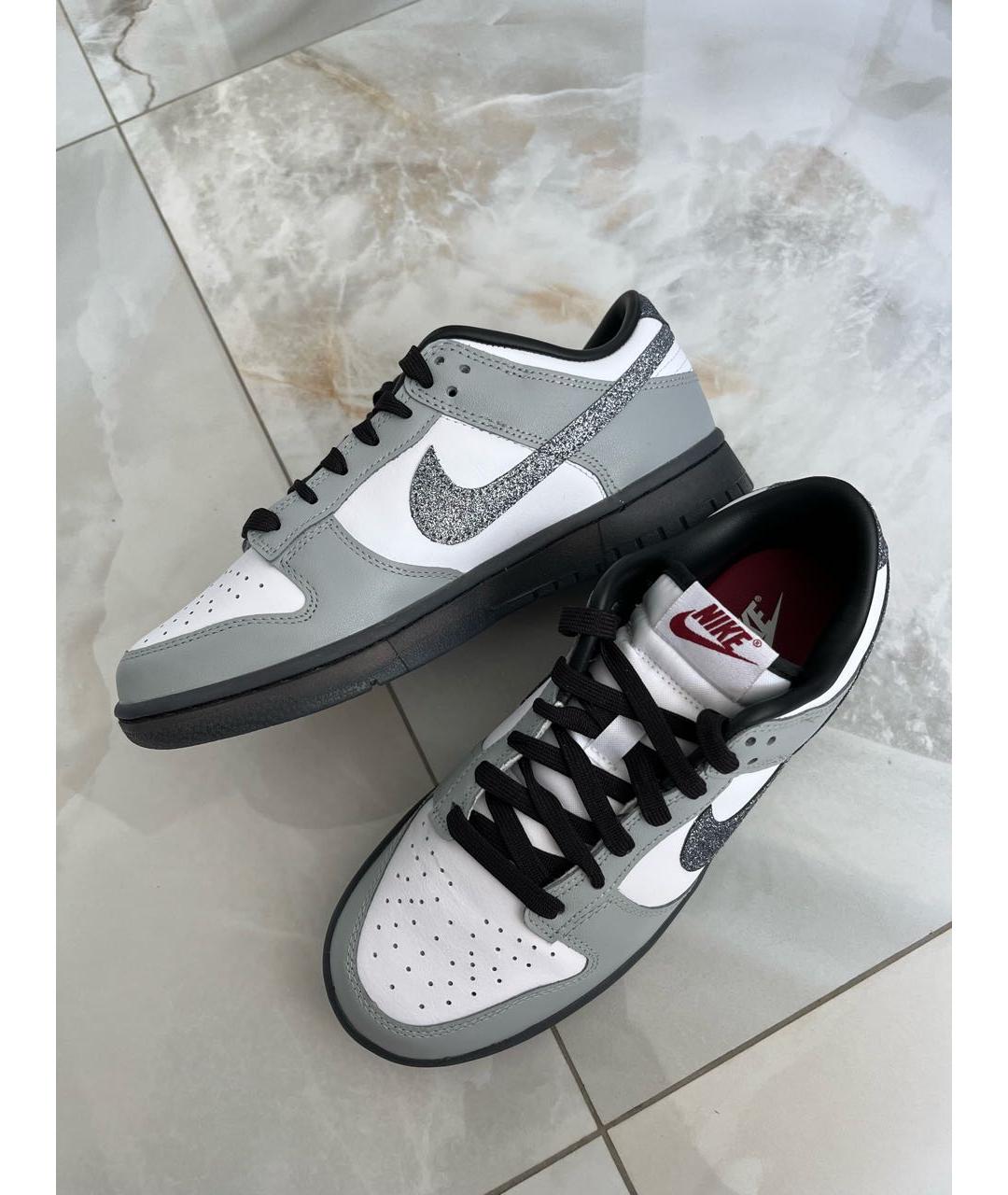 NIKE Серые кожаные кроссовки, фото 4