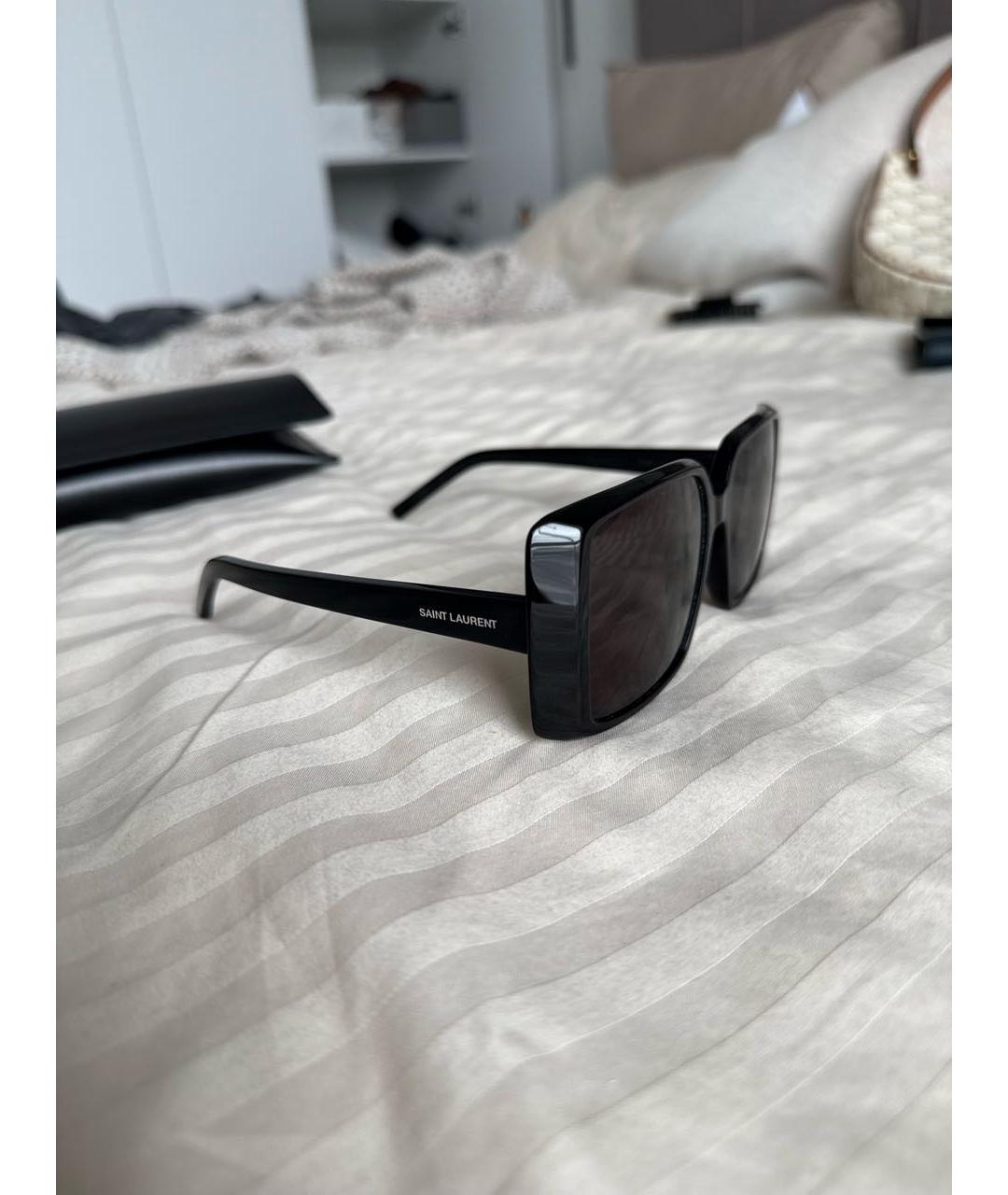 SAINT LAURENT Черные пластиковые солнцезащитные очки, фото 2