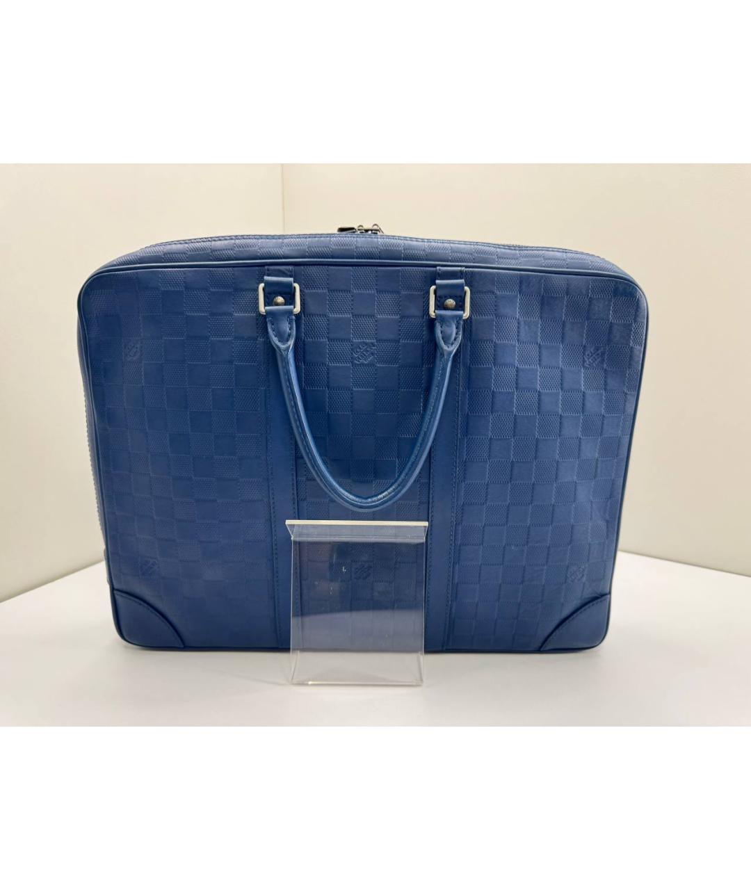LOUIS VUITTON Синий кожаный портфель, фото 5