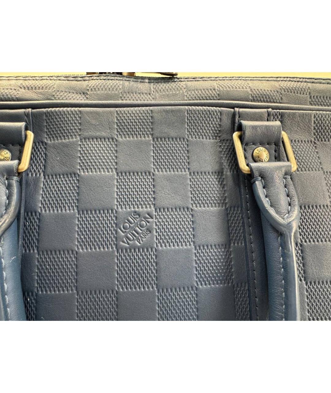LOUIS VUITTON Синий кожаный портфель, фото 2