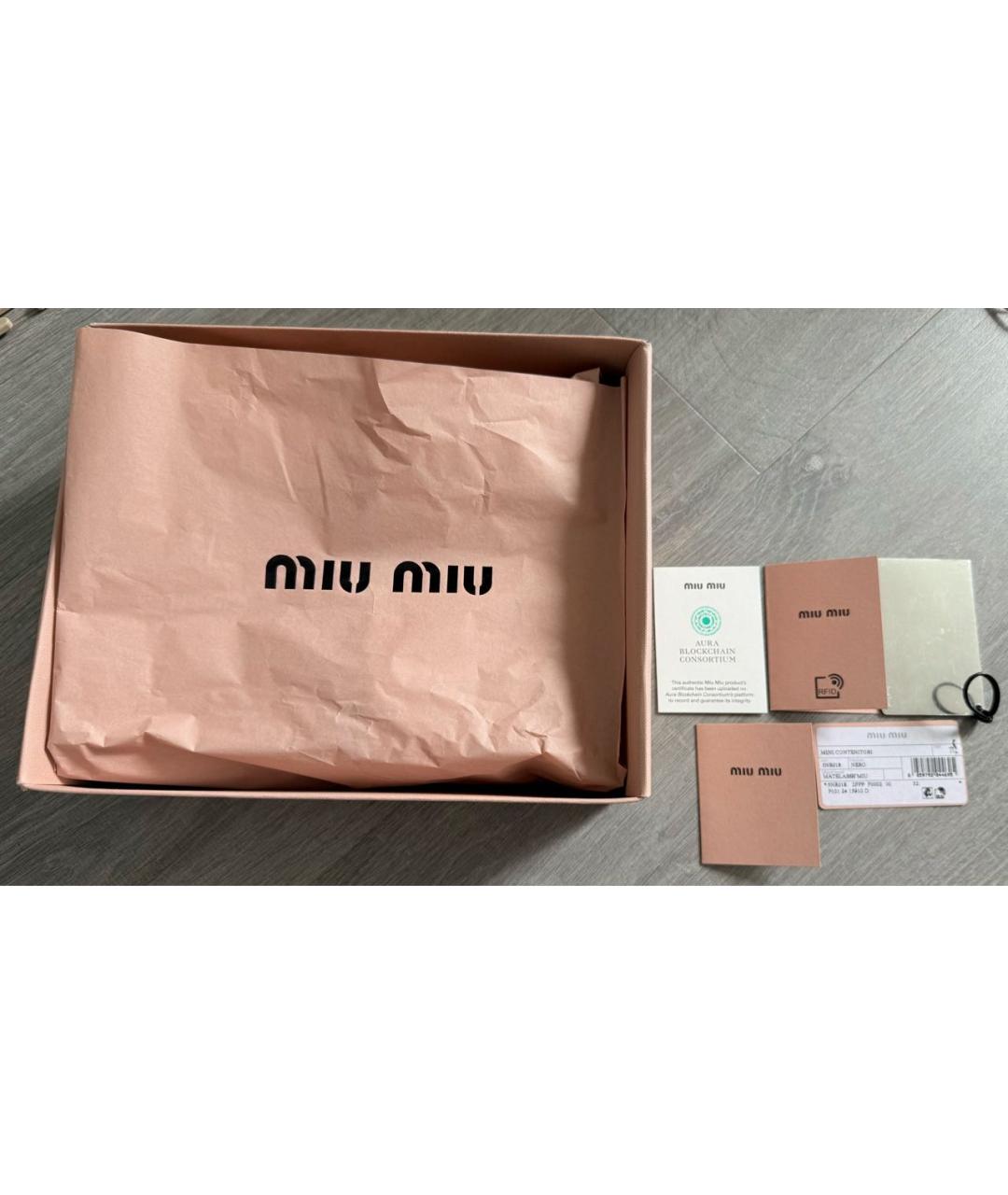 MIU MIU Черная кожаная сумка через плечо, фото 4