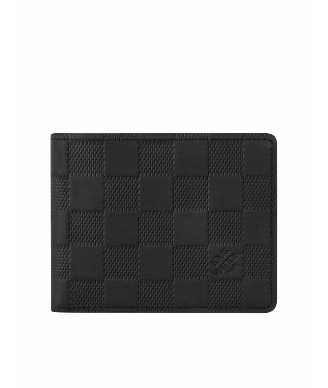 LOUIS VUITTON Черный кожаный кошелек, фото 1
