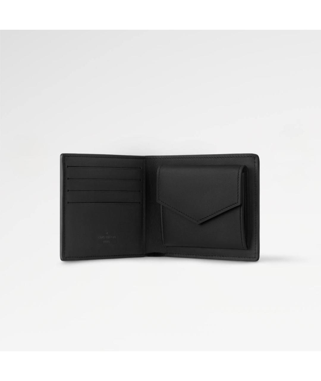 LOUIS VUITTON Черный кожаный кошелек, фото 2