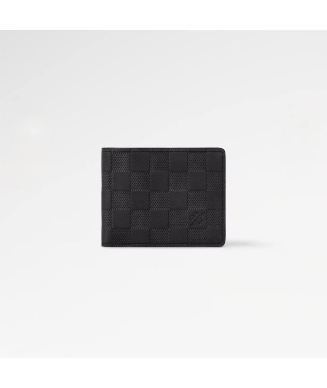 LOUIS VUITTON Черный кожаный кошелек, фото 4