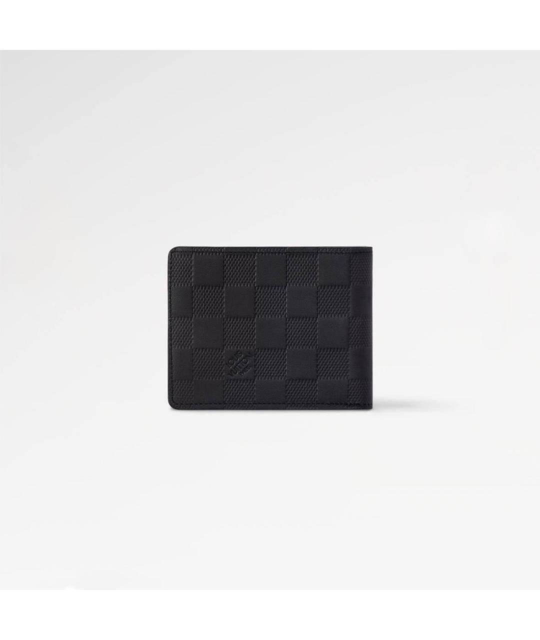 LOUIS VUITTON Черный кожаный кошелек, фото 3