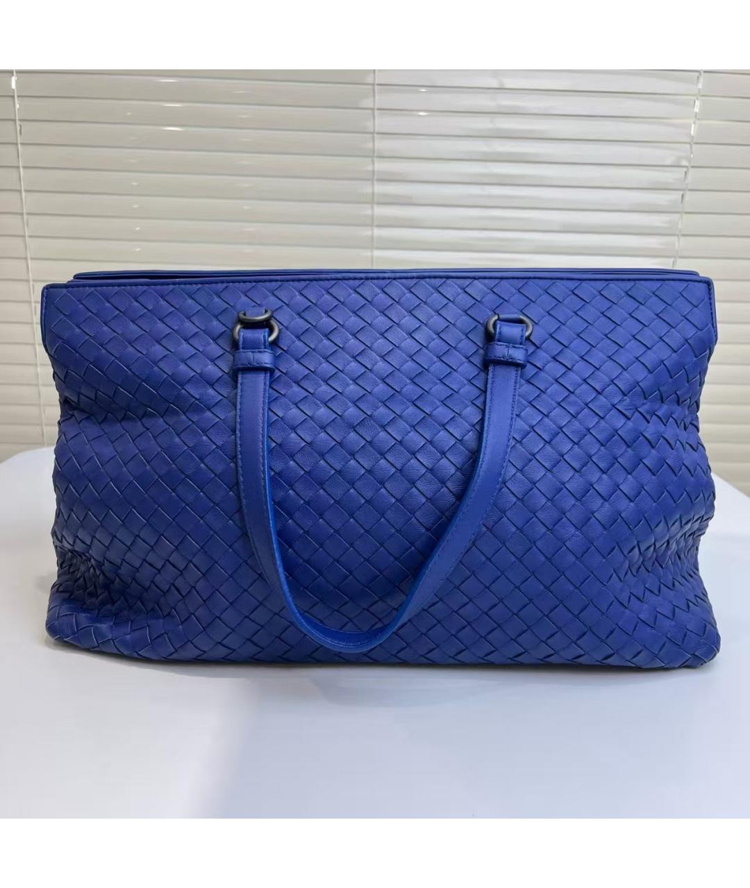 BOTTEGA VENETA Голубая кожаная сумка тоут, фото 2
