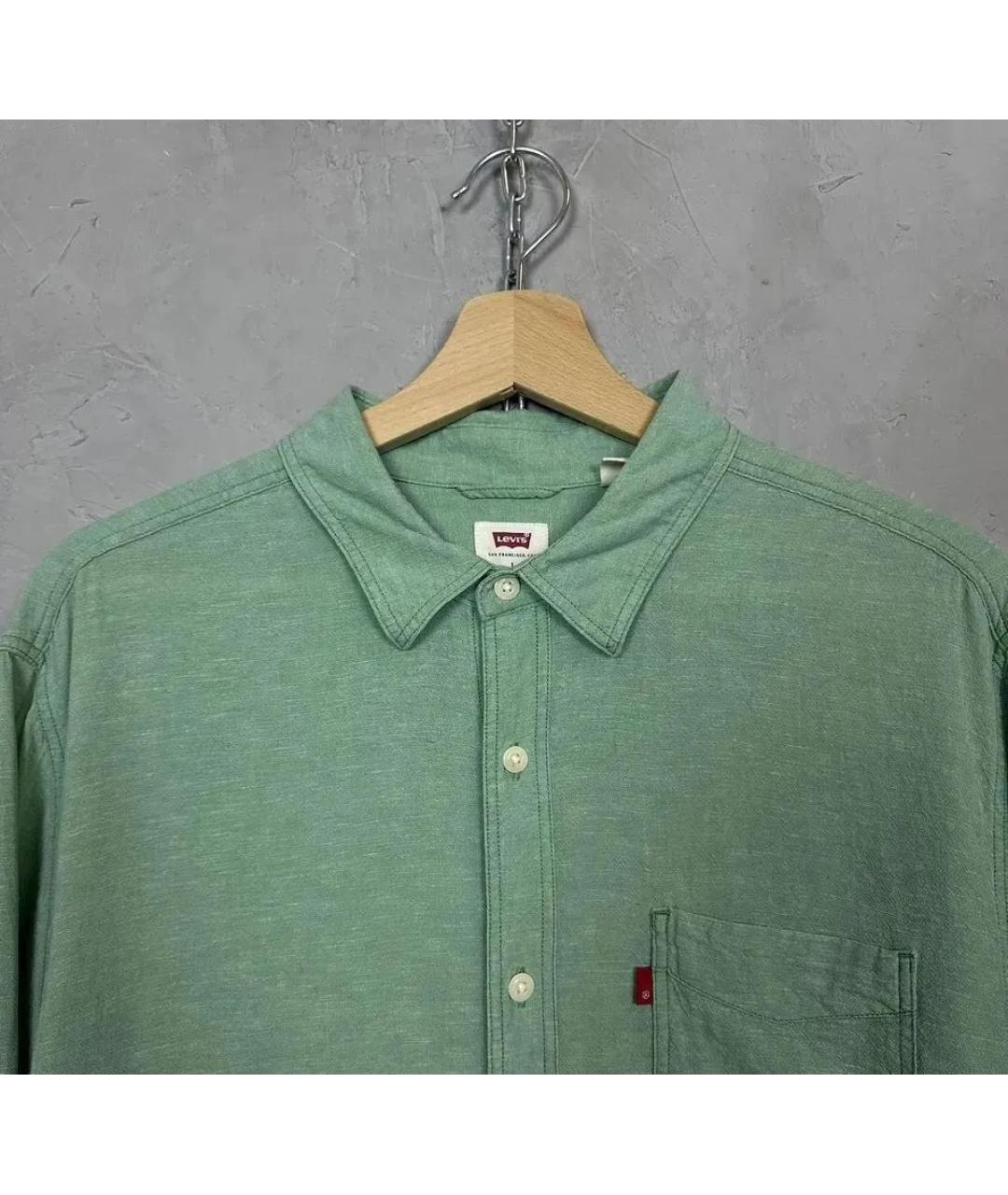 LEVI'S Зеленая льняная кэжуал рубашка, фото 2