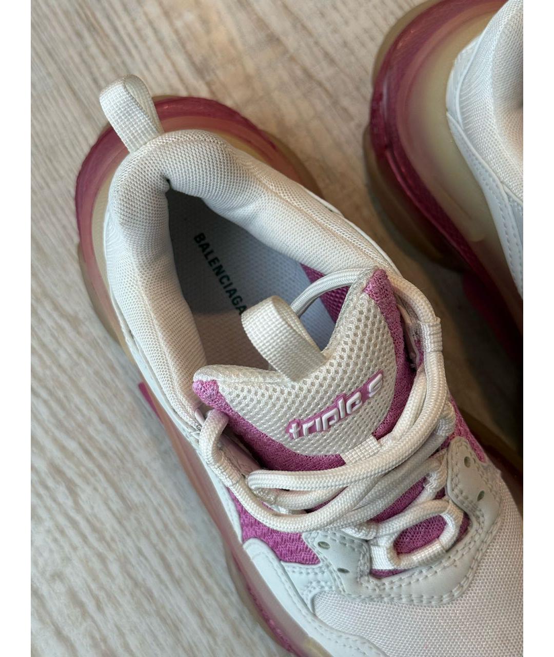 BALENCIAGA Белые текстильные кроссовки, фото 4