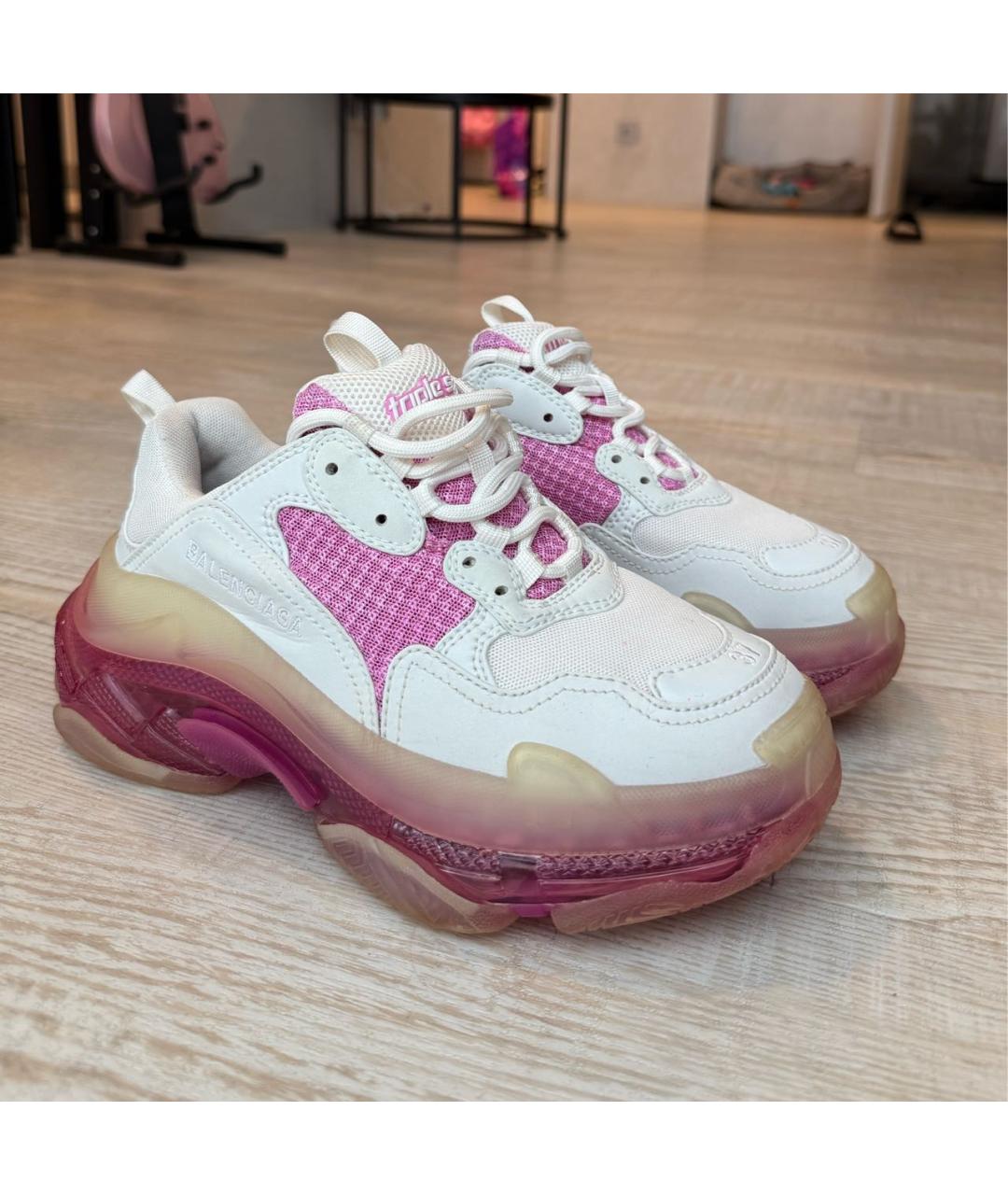 BALENCIAGA Белые текстильные кроссовки, фото 3
