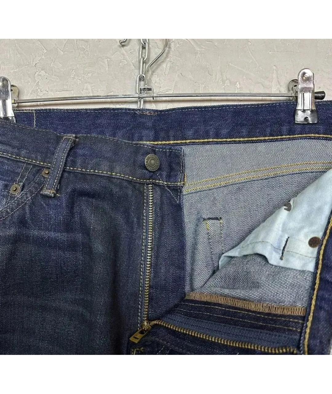 LEVI'S Темно-синие хлопковые прямые джинсы, фото 7