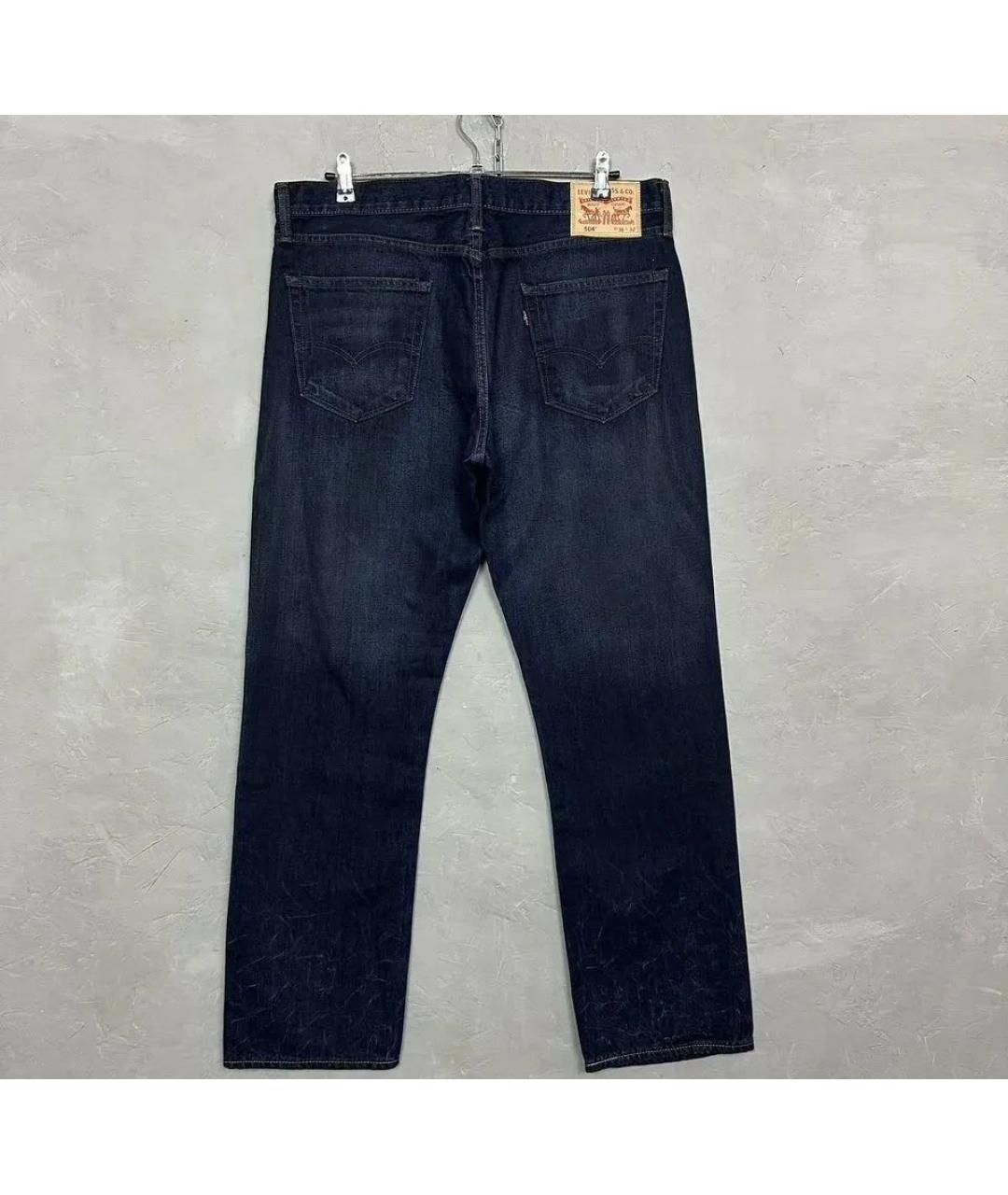 LEVI'S Темно-синие хлопковые прямые джинсы, фото 2