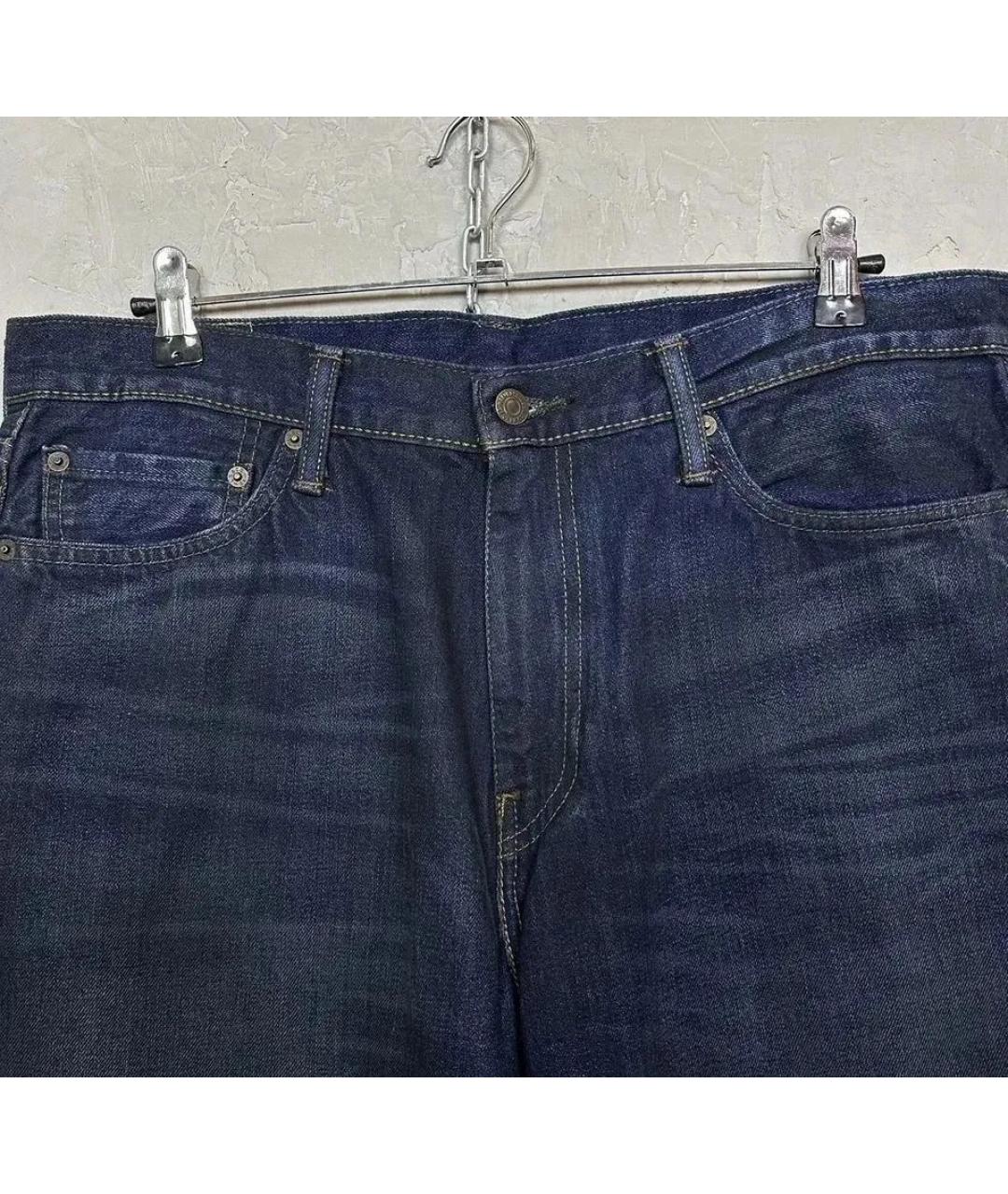 LEVI'S Темно-синие хлопковые прямые джинсы, фото 6