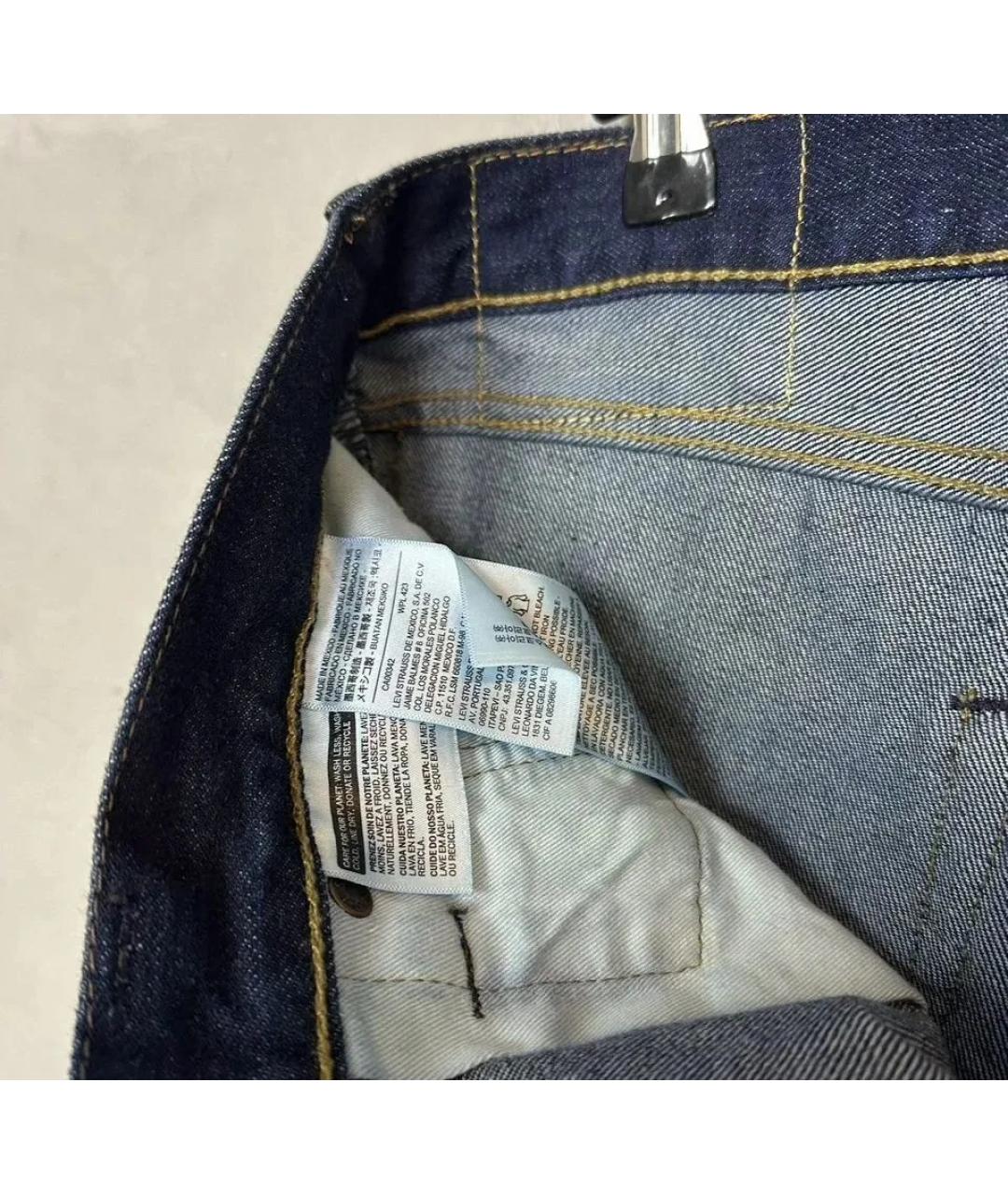LEVI'S Темно-синие хлопковые прямые джинсы, фото 8