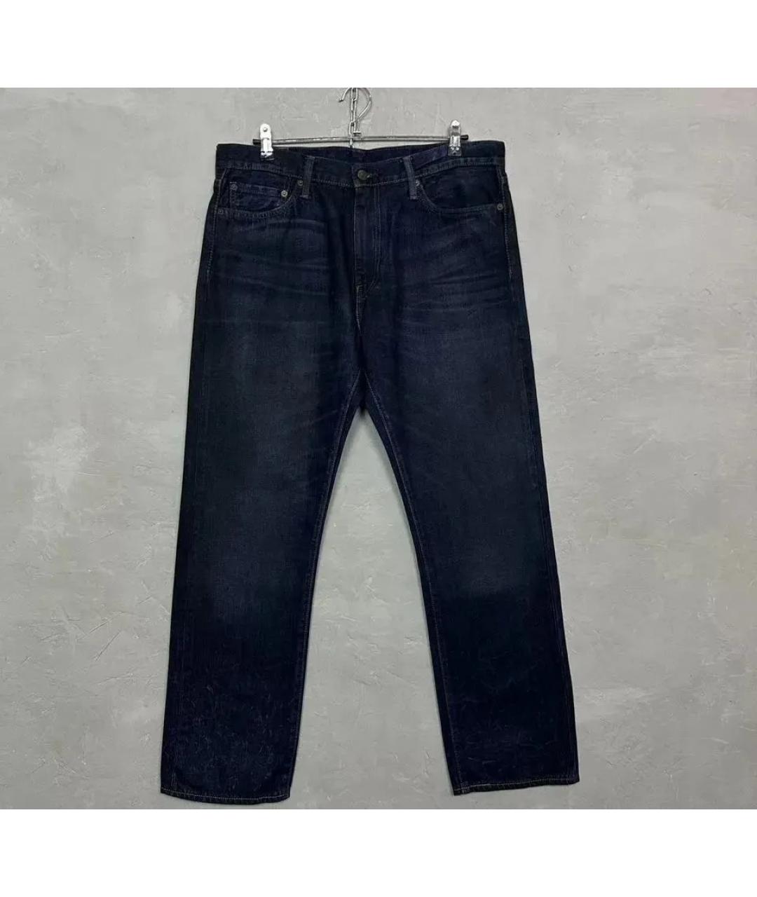 LEVI'S Темно-синие хлопковые прямые джинсы, фото 10