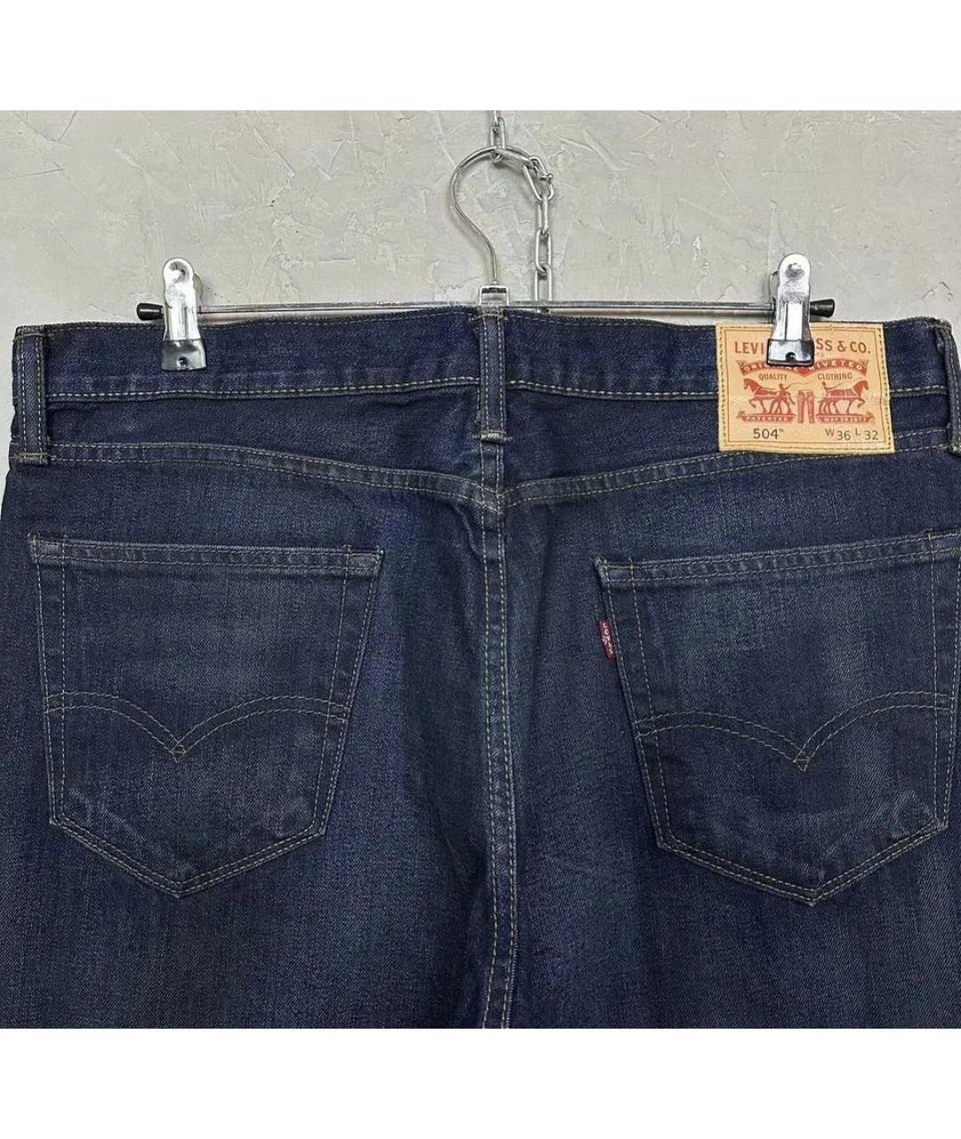 LEVI'S Темно-синие хлопковые прямые джинсы, фото 3
