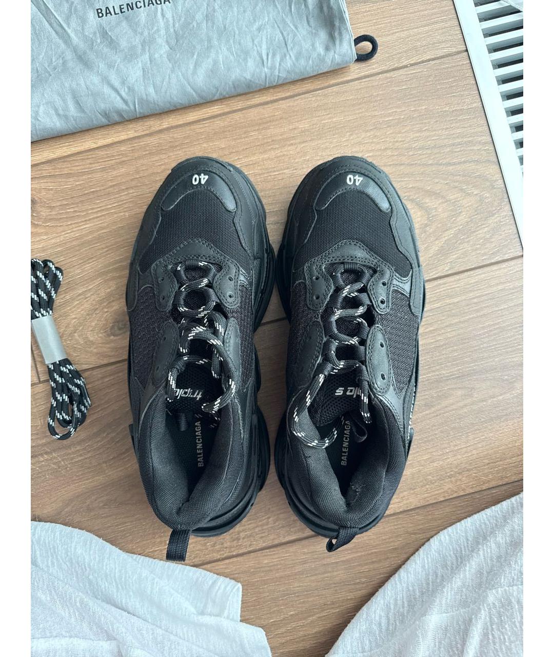 BALENCIAGA Черные текстильные кроссовки, фото 3