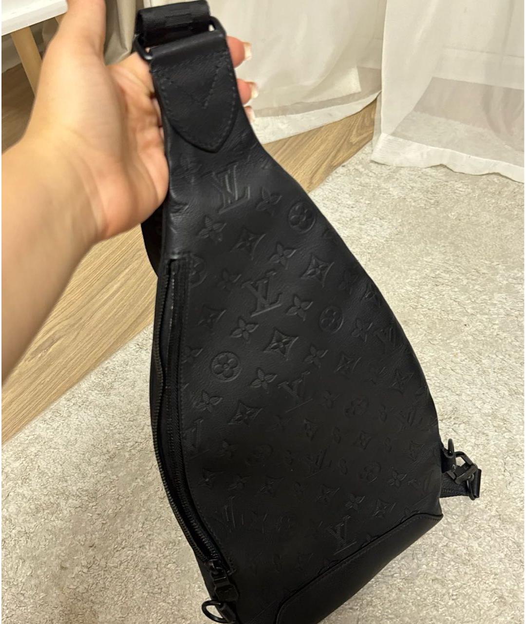 LOUIS VUITTON Черная кожаная сумка на плечо, фото 4