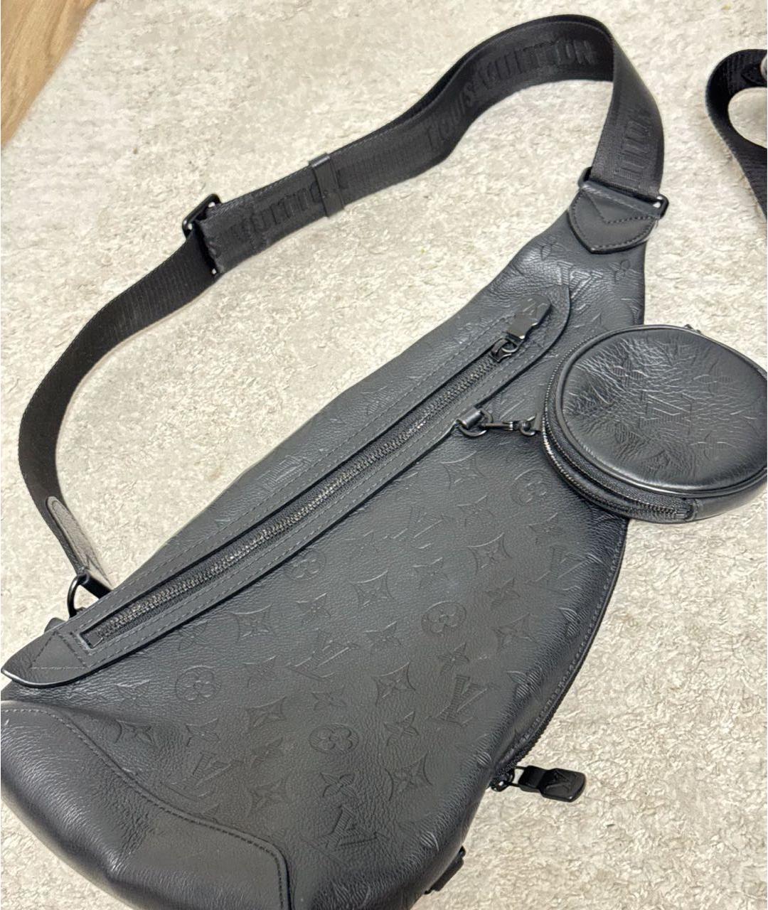 LOUIS VUITTON Черная кожаная сумка на плечо, фото 3