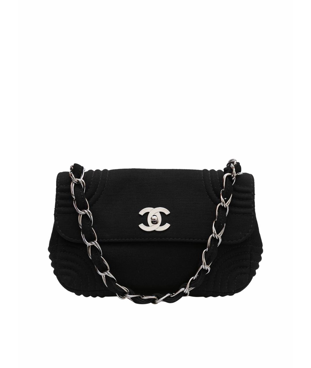 CHANEL Черная тканевая сумка с короткими ручками, фото 1
