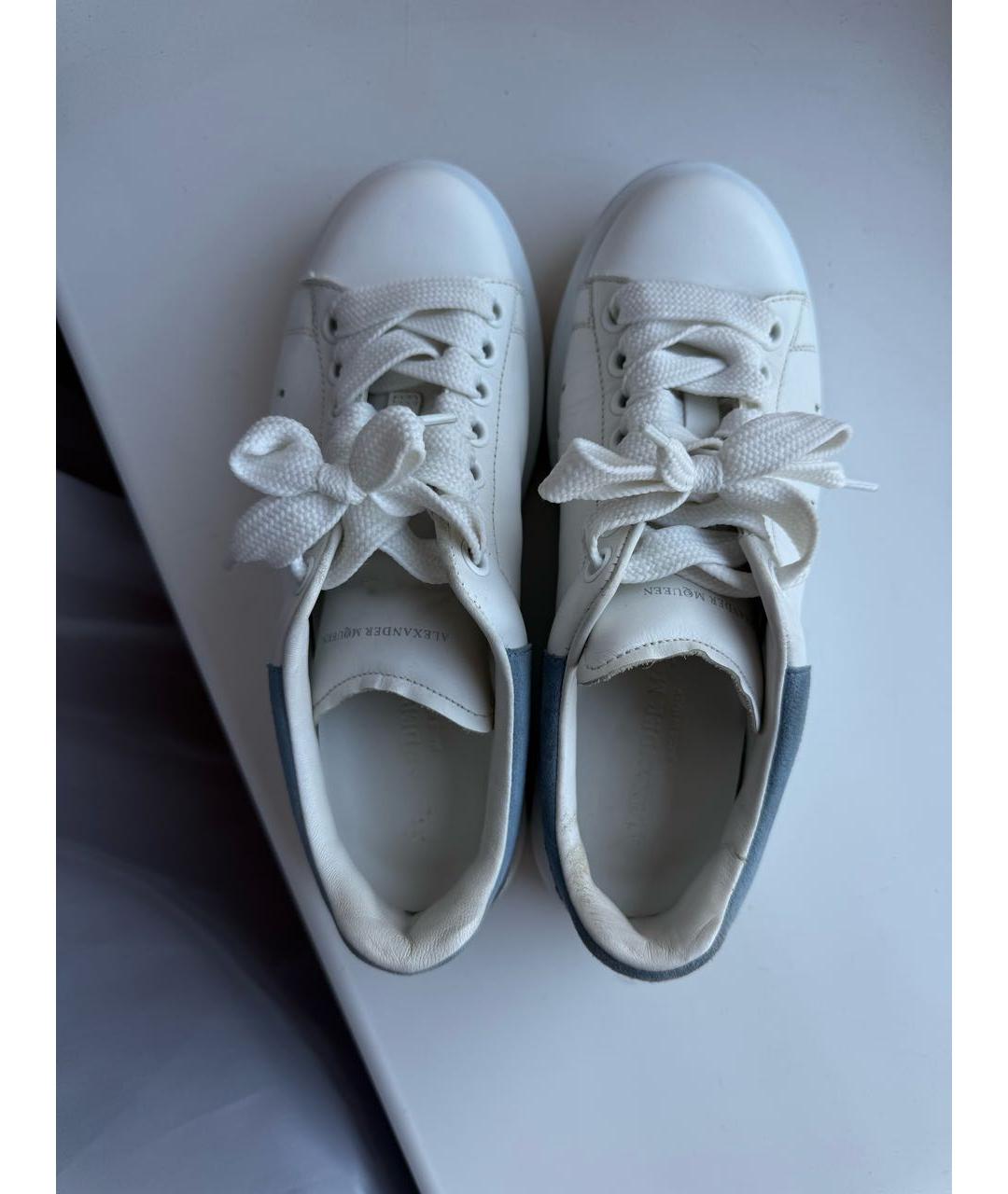ALEXANDER MCQUEEN Белые кожаные кеды, фото 3