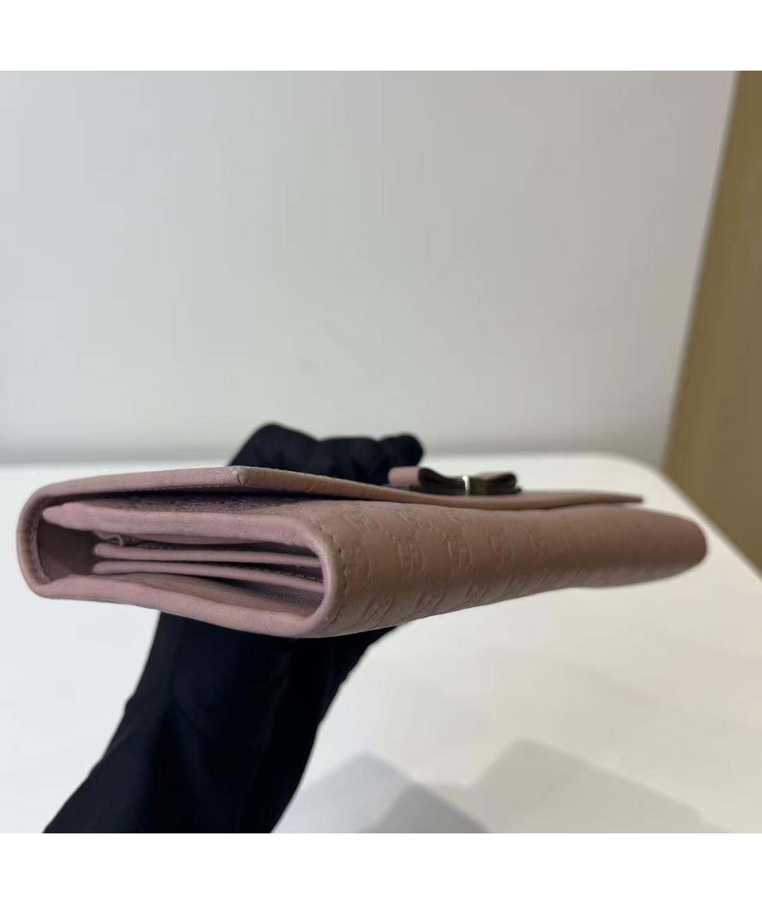 GUCCI Розовый кожаный кошелек, фото 4