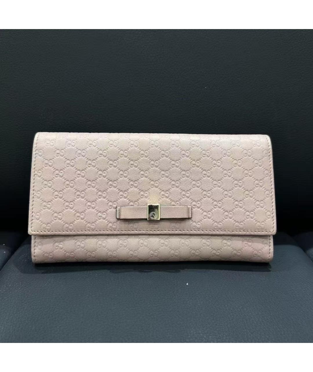 GUCCI Розовый кожаный кошелек, фото 7