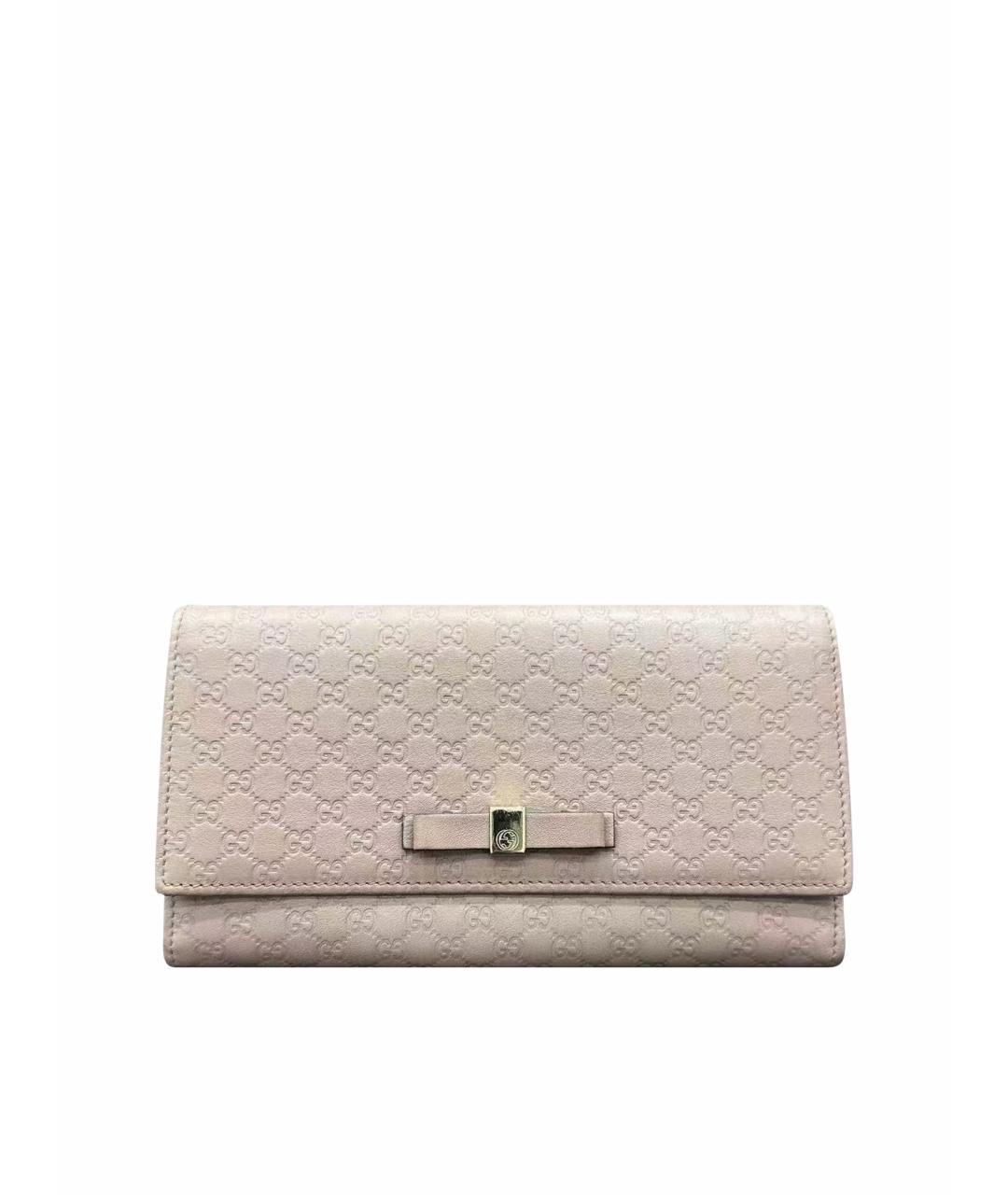 GUCCI Розовый кожаный кошелек, фото 1