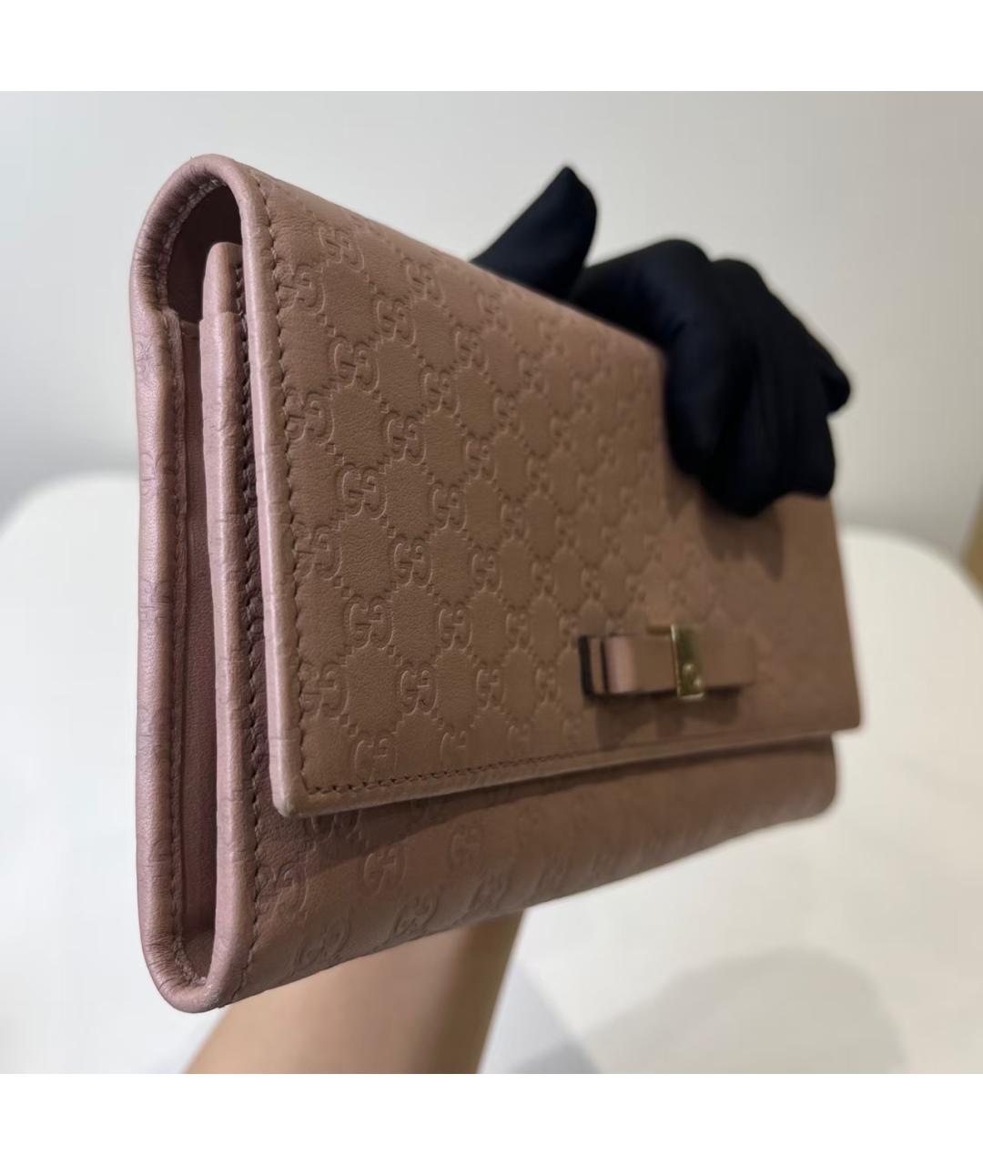 GUCCI Розовый кожаный кошелек, фото 3