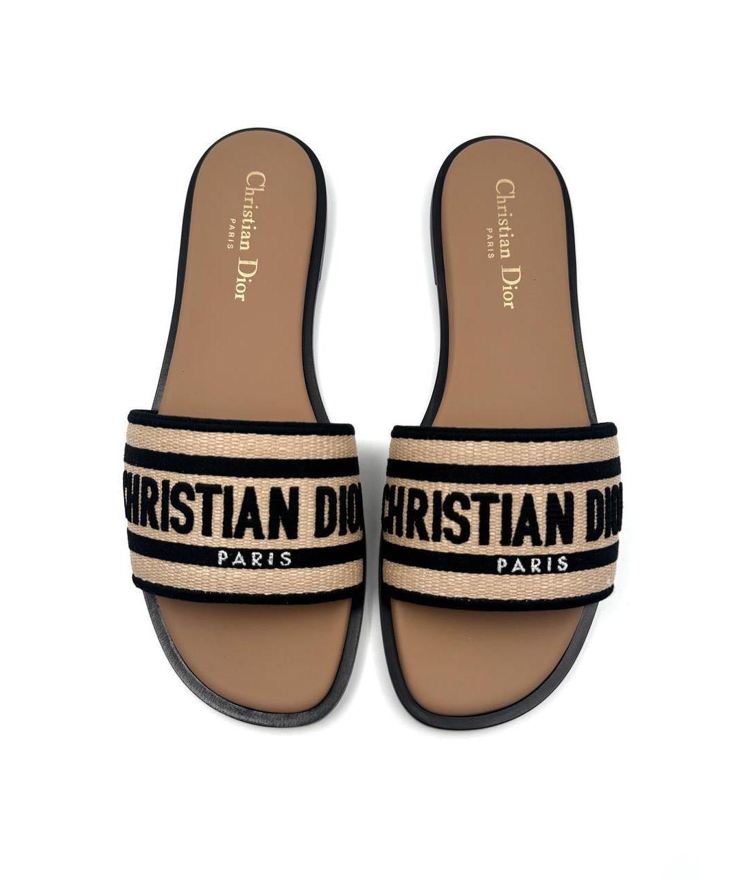 CHRISTIAN DIOR Бежевые шлепанцы, фото 2