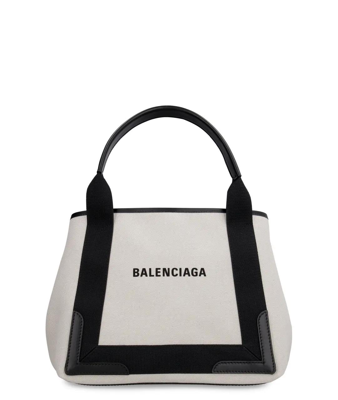 BALENCIAGA Белая тканевая сумка тоут, фото 1