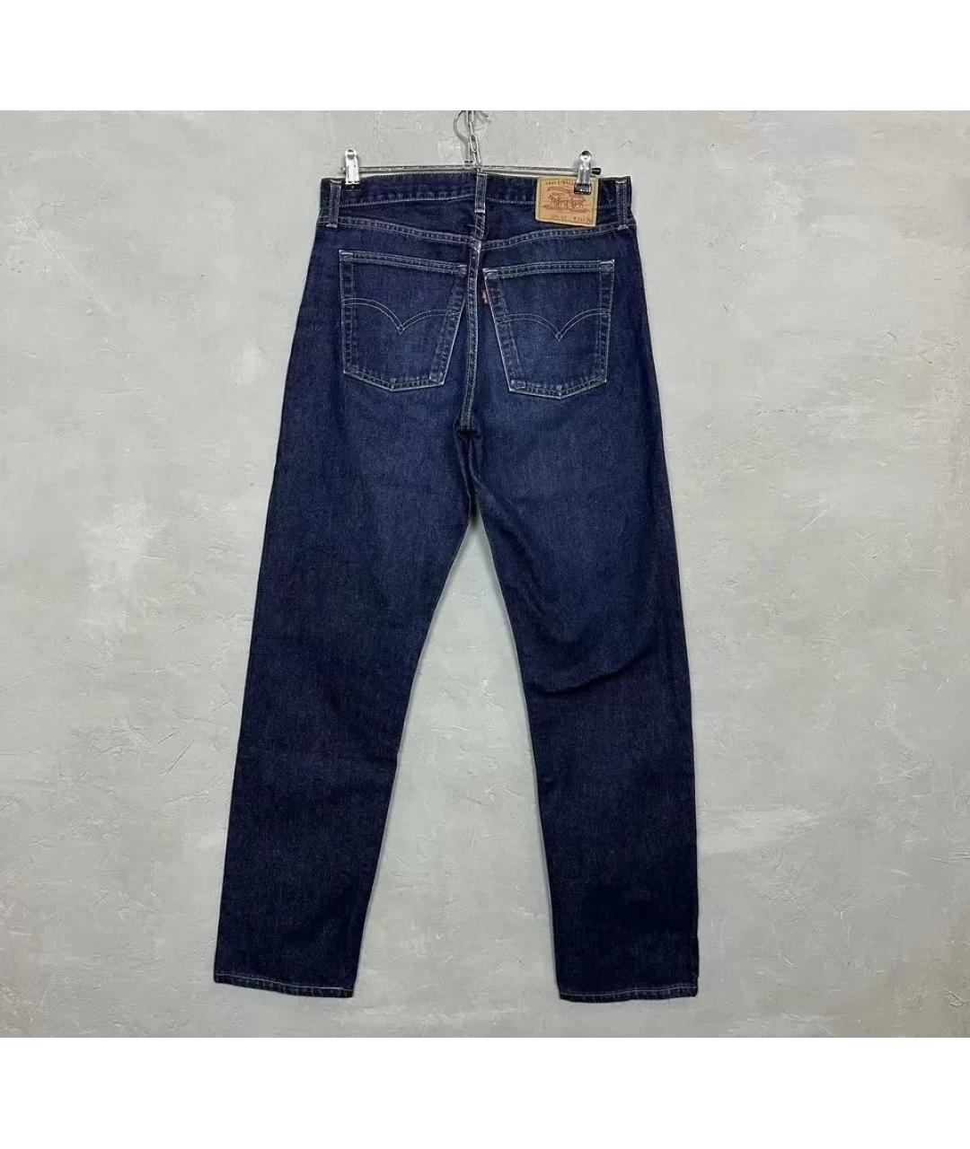 LEVI'S Темно-синие хлопковые прямые джинсы, фото 2