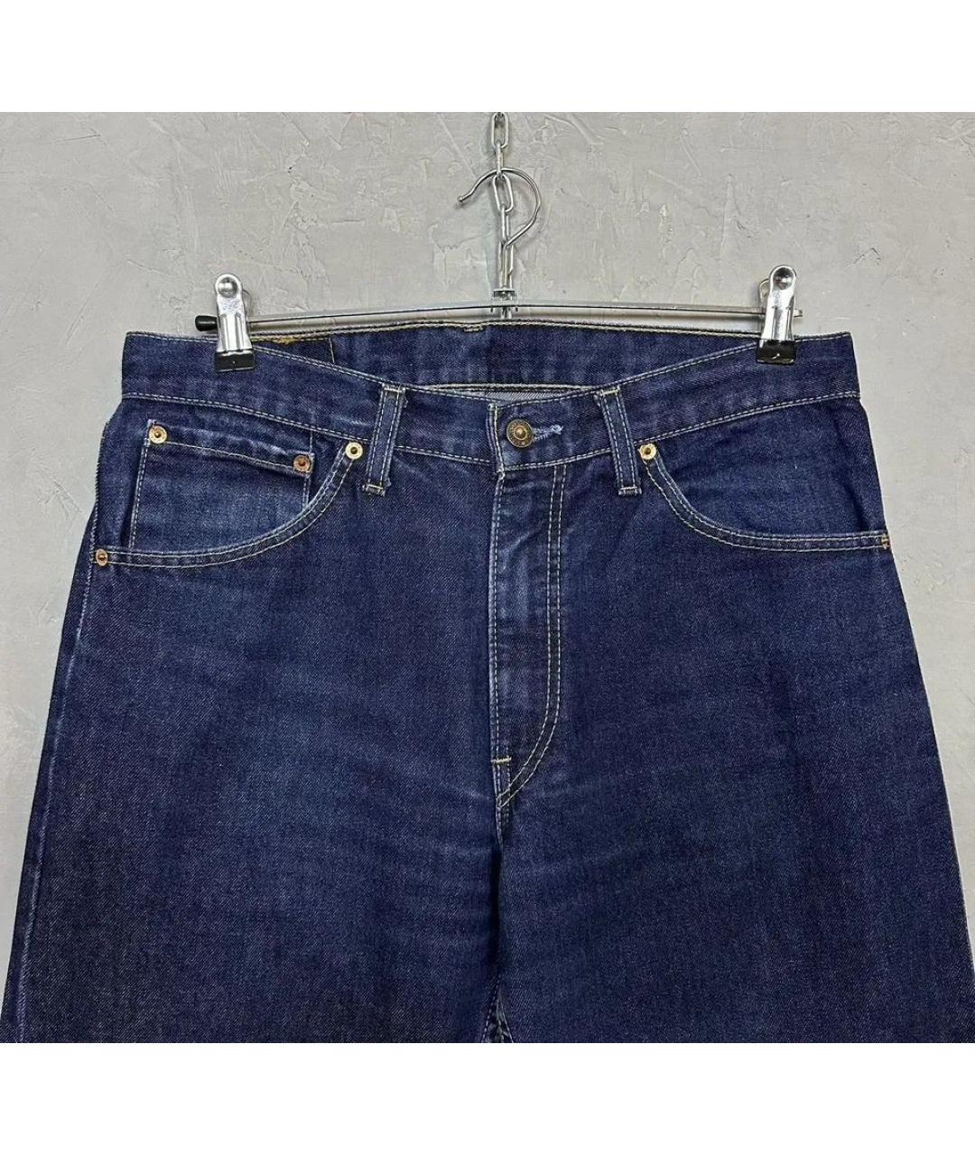 LEVI'S Темно-синие хлопковые прямые джинсы, фото 5