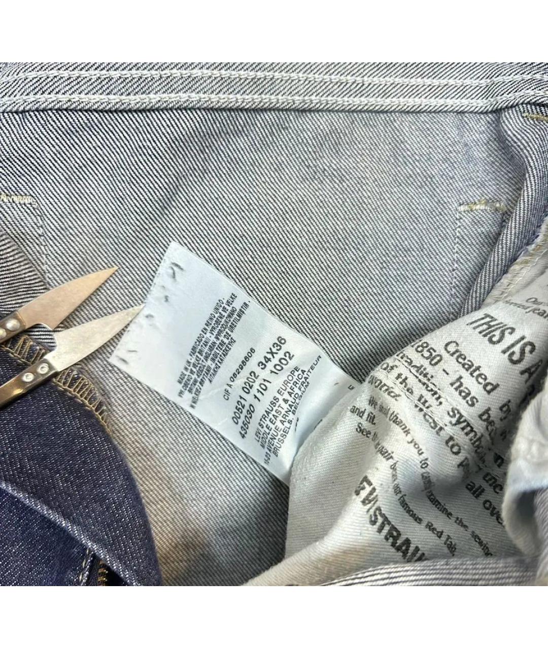 LEVI'S Темно-синие хлопковые прямые джинсы, фото 7