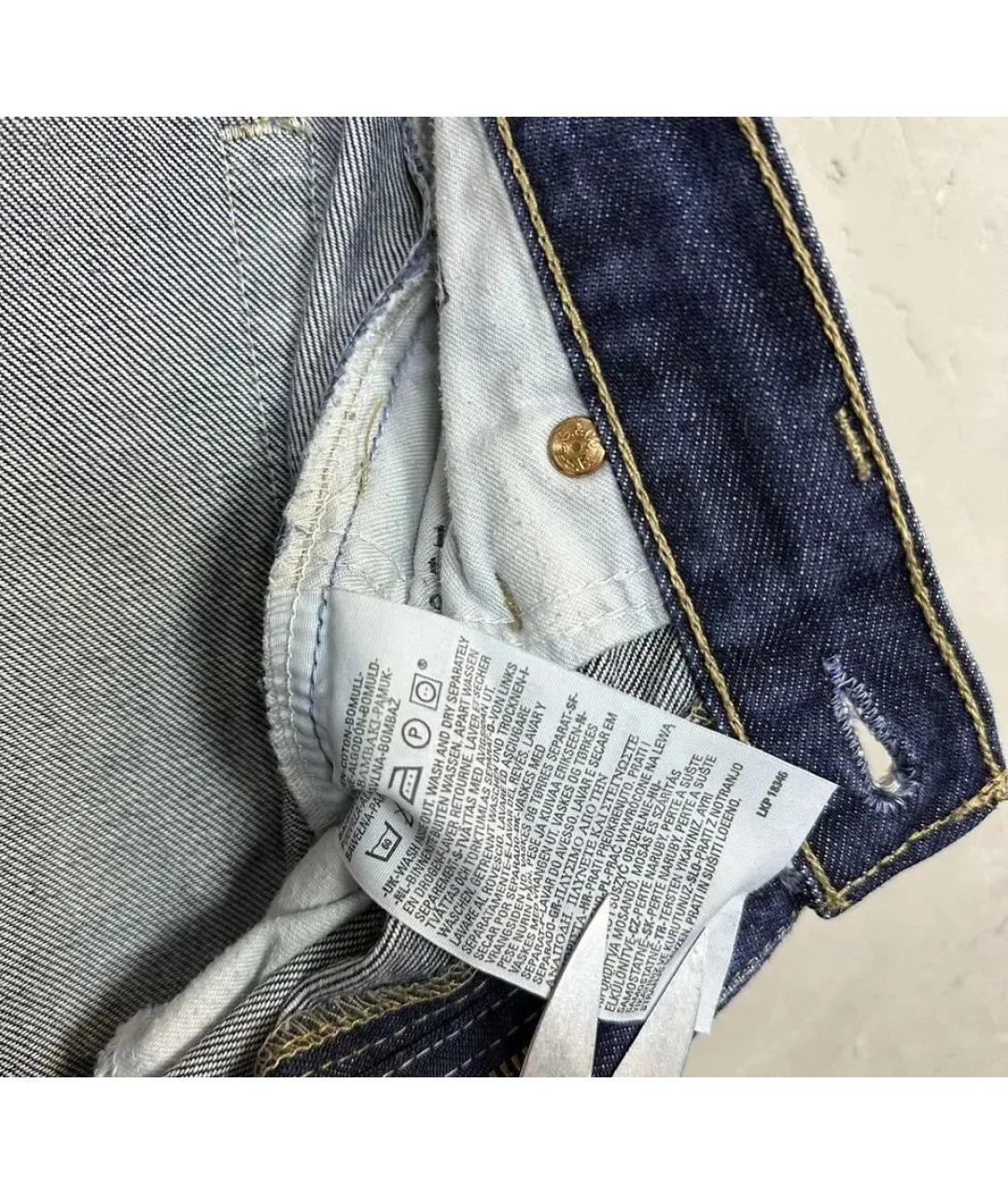 LEVI'S Темно-синие хлопковые прямые джинсы, фото 8