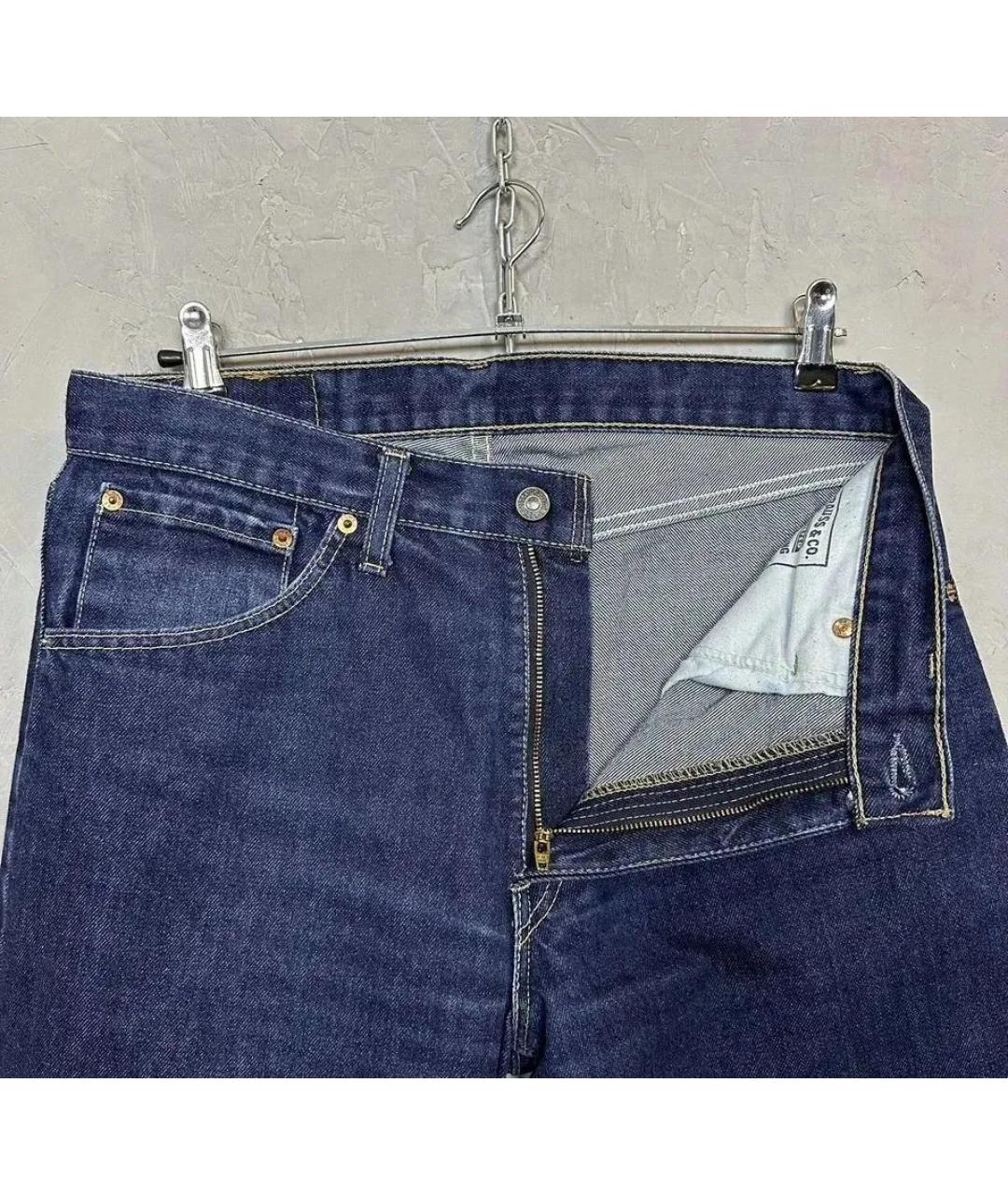 LEVI'S Темно-синие хлопковые прямые джинсы, фото 6