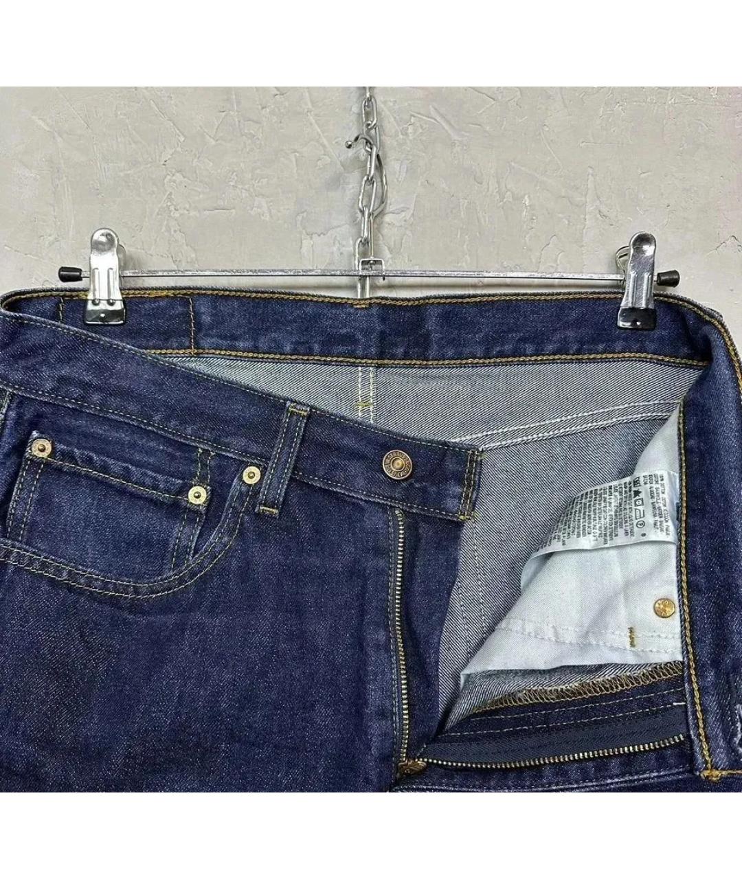 LEVI'S Темно-синие хлопковые прямые джинсы, фото 6