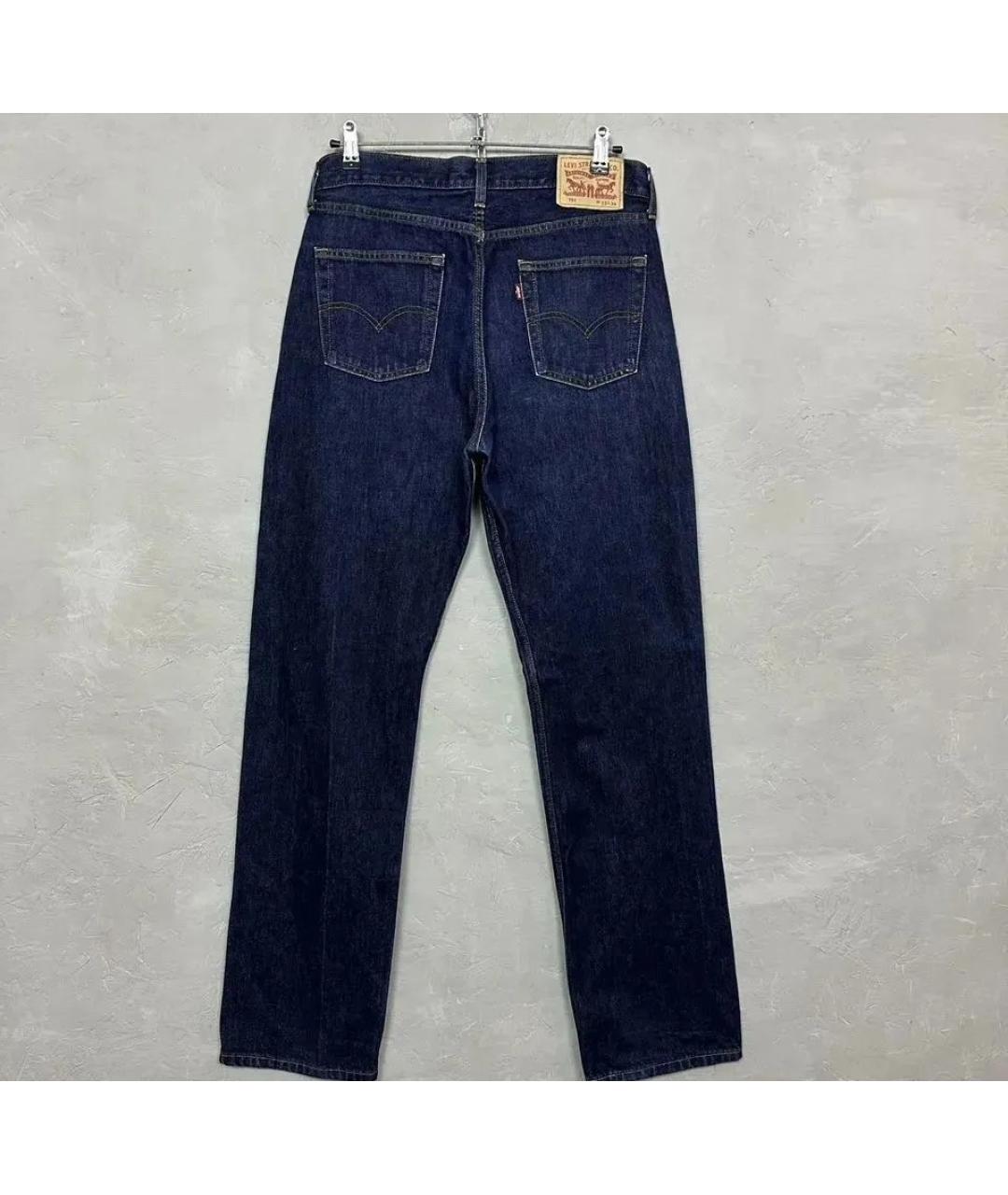 LEVI'S Темно-синие хлопковые прямые джинсы, фото 2
