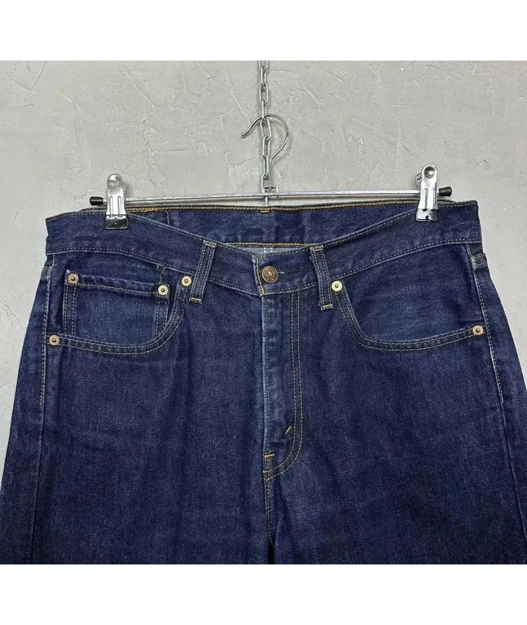 LEVI'S Темно-синие хлопковые прямые джинсы, фото 5